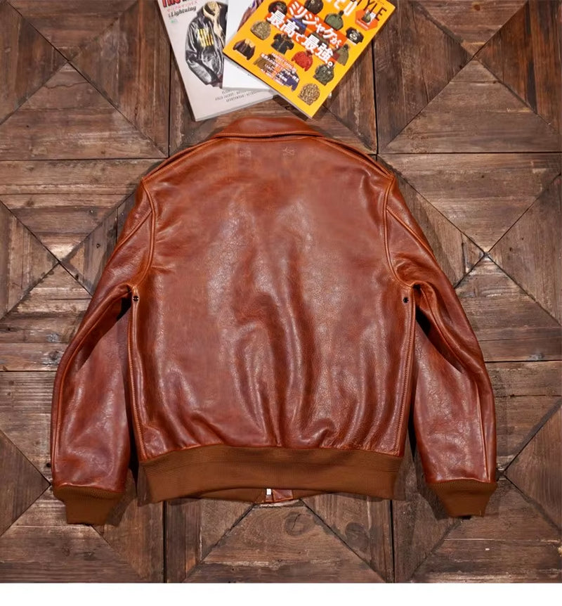 Yr!Wholesales.Classic Style Us Air Force Leather Jacket.A-2 Leather Coat.Super Heavy Thick Cowhide.Luxury Quality.A2