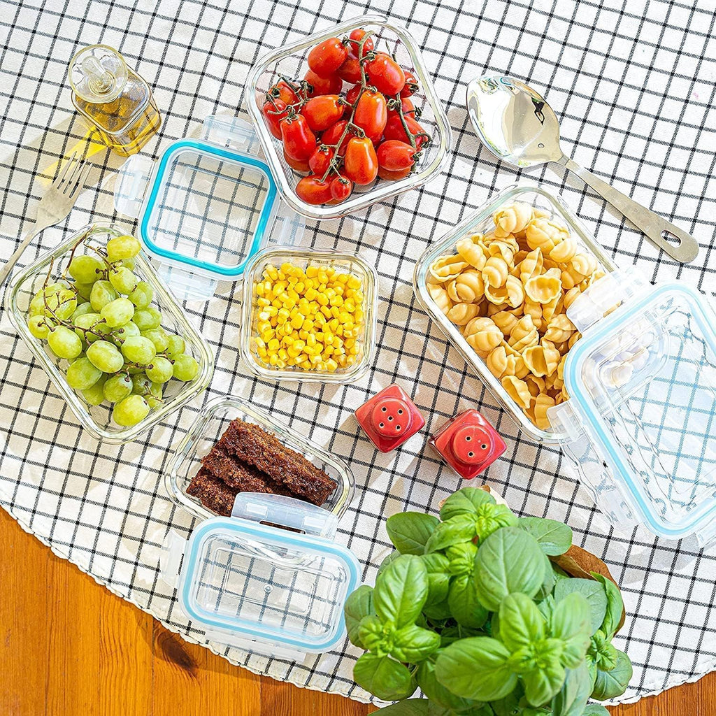 10-Piece Kitchen Glass Food Storage Containers Set with Lids, Clear Leak-Proof, Bpa-Free Airtight Meal Prep Glass Containers – Oven, Freezer, Microwave & Dishwasher Safe