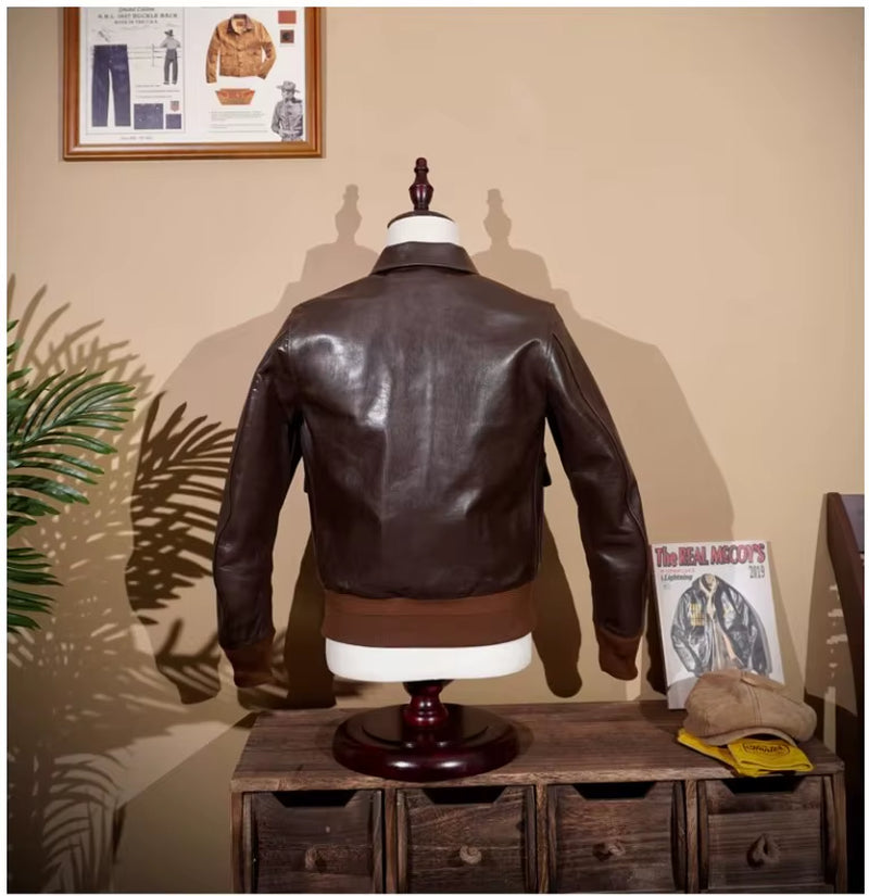 Yr!Wholesales.Classic Style Us Air Force Leather Jacket.A-2 Leather Coat.Super Heavy Thick Cowhide.Luxury Quality.A2