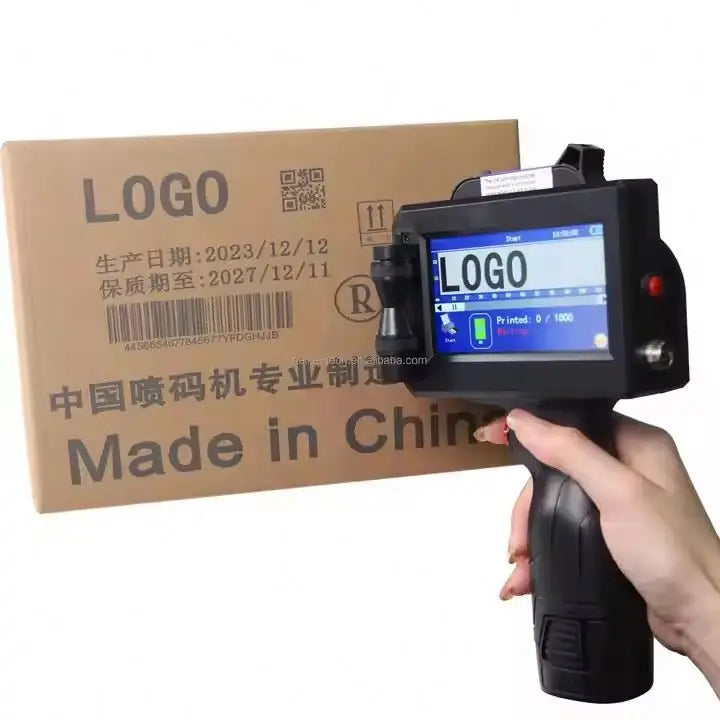 Handheld Inkjet Printer Kit Expiry Date Logo Portable Printer Touch Screen Printing Machine Plastic Glass Bottle Line Printing