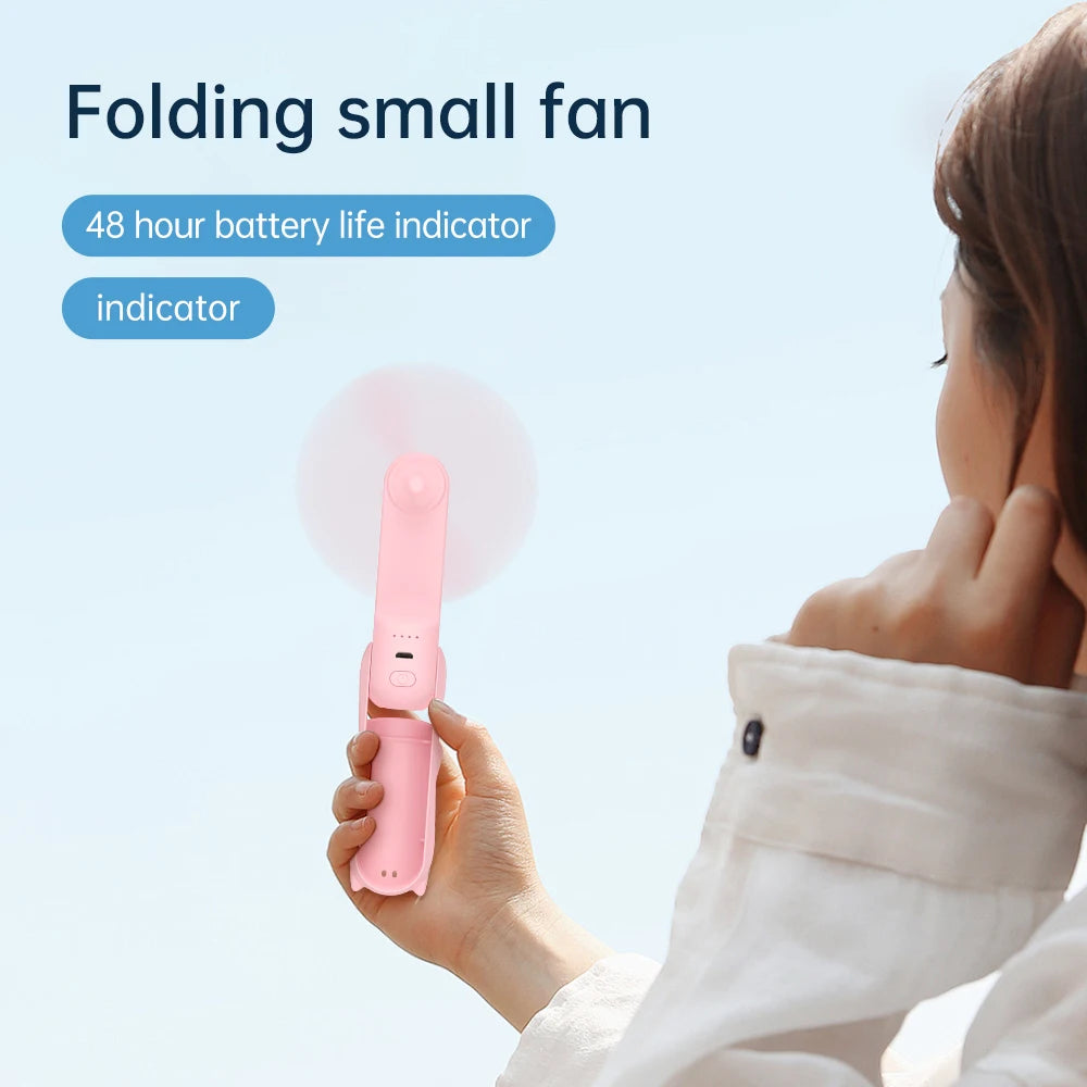 USB/Battery-Powered Foldable Neck Air Cooling Fan Easy Table Installation Household Hotel Outdoor Use Plastic Material Three