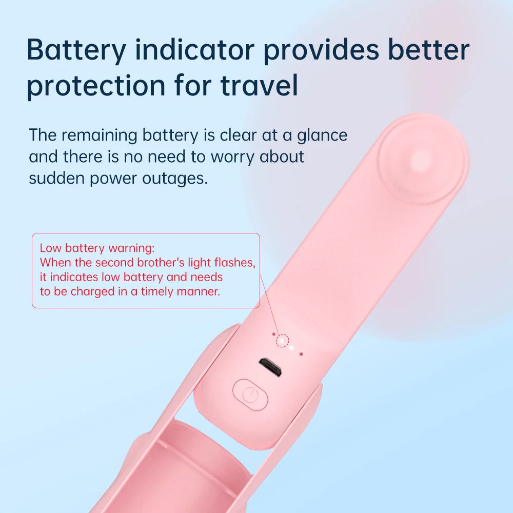 USB/Battery-Powered Foldable Neck Air Cooling Fan Easy Table Installation Household Hotel Outdoor Use Plastic Material Three