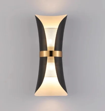 Classical Design Double Head Dustproof Outdoor Landscape Led Wall Light up and Down Round Cob Led Light for Bedroom Courtyard