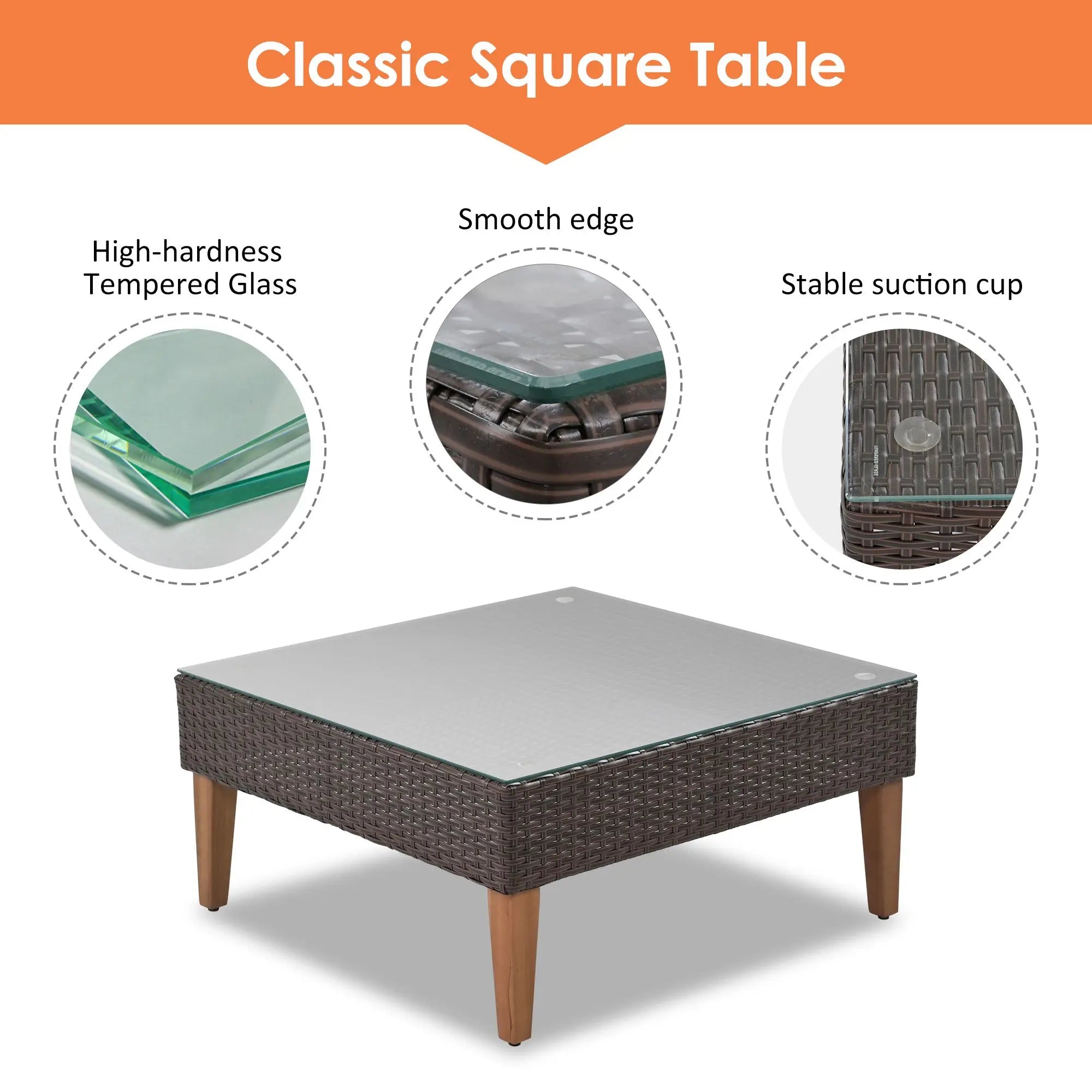 4-pieces Outdoor Wicker Sofa Set;  Patio Furniture with Colorful Pillows;  L-shape sofa set;  Gray cushions and Black Rattan